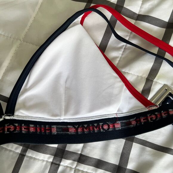 Tommy Hilfiger Swim sz S SMALL Logo Double Strap Adjustable Triangle Sport - Picture 7 of 9